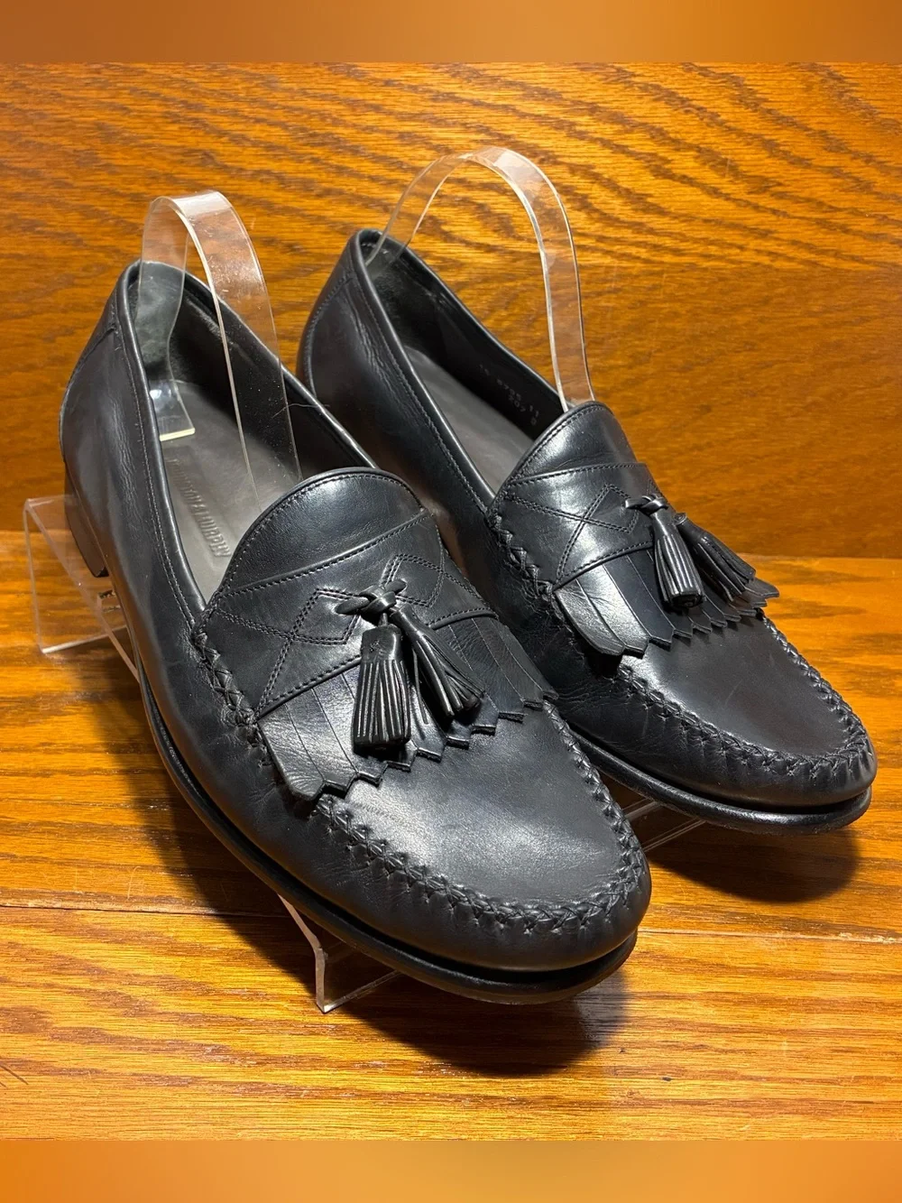 Y2K VTG Johnston & Murphy Tassel Kiltie Loafers Black Men’s 11